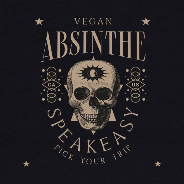 Vegan Night at the Speakeasy Streetwear Vegan Skull by KindWanderer